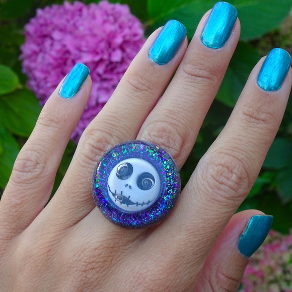 Jack Skellington The Nightmare Before Christmas Halloween Purple Resin Ring - Picture 3 of 8